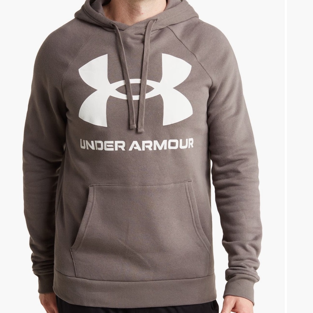 Under Armour Charcoal Gray big logo  hoodie -  size M NEW